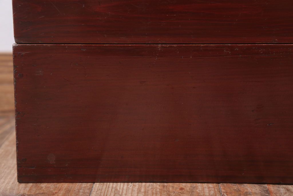 アンティーク雑貨　古民具・骨董　明治　漆塗りの古い岡持ち(2)