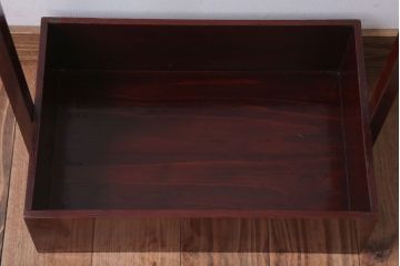 アンティーク雑貨　古民具・骨董　明治　漆塗りの古い岡持ち(2)