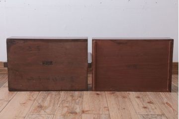 アンティーク雑貨　古民具・骨董　明治　漆塗りの古い岡持ち(2)