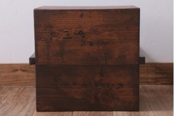 アンティーク雑貨　古民具・骨董　大正　古い木の岡持ち