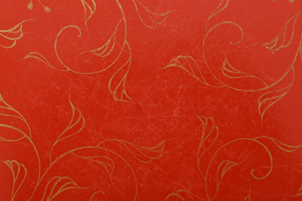 アンティーク雑貨　和製アンティーク　昭和初期　輪島朱塗　木製丸盆　2枚セット(1)