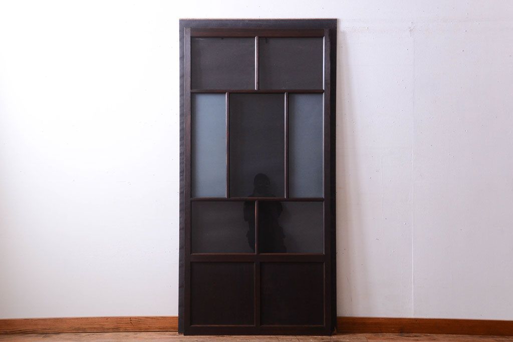 古民具・骨董　すりガラス入り!アンティークガラス戸(1)