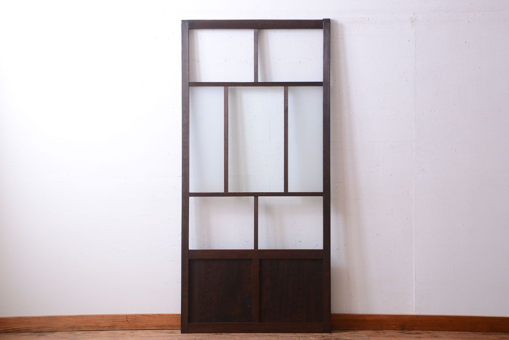 古民具・骨董　すりガラス入り!アンティークガラス戸(1)