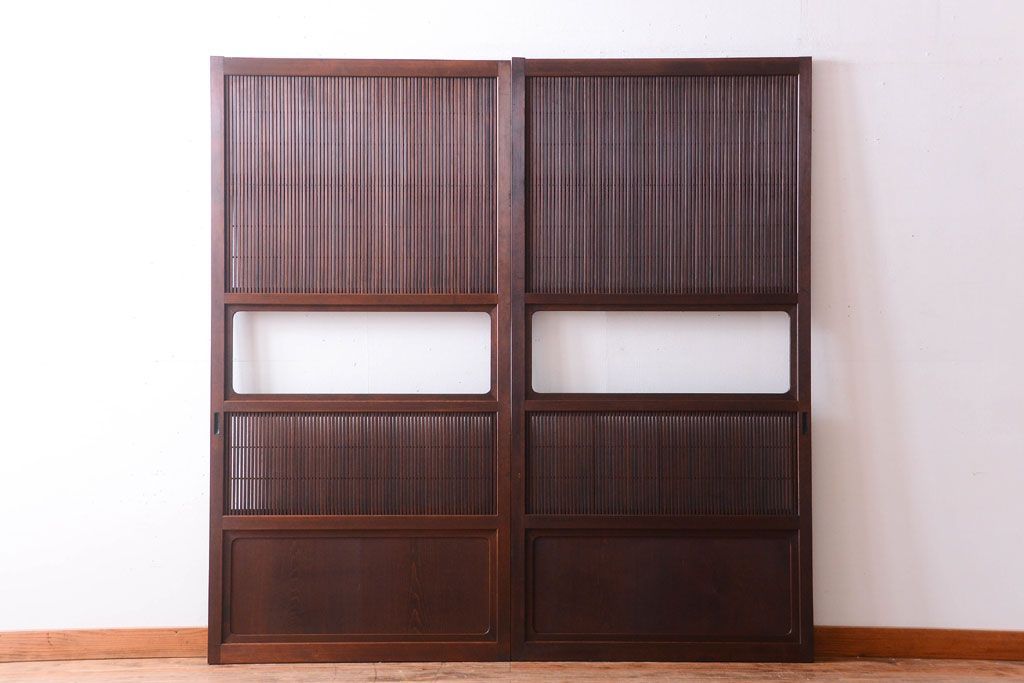 古民具・骨董　高級品　ガラス帯の万本格子戸