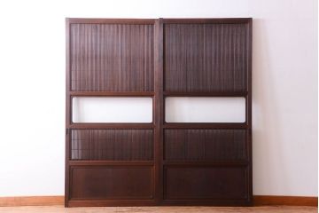 古民具・骨董　高級品　ガラス帯の万本格子戸