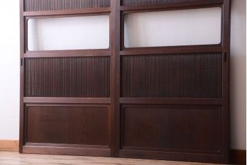 古民具・骨董　高級品　ガラス帯の万本格子戸