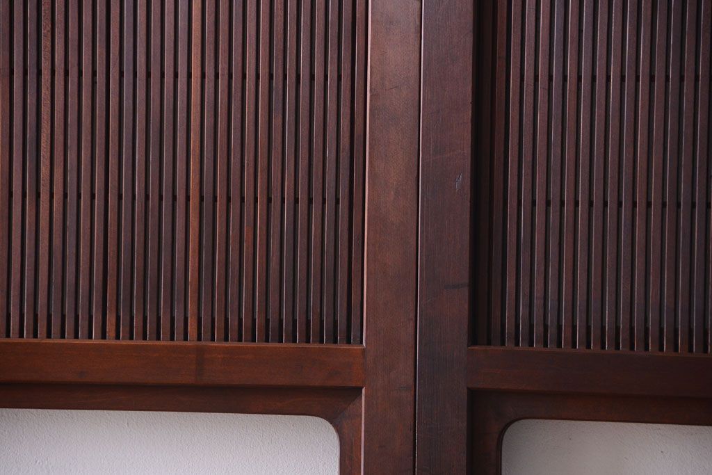 古民具・骨董　高級品　ガラス帯の万本格子戸