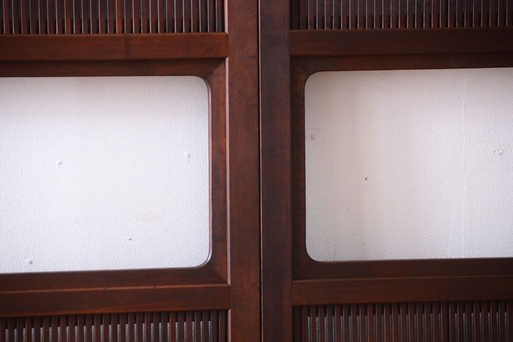 古民具・骨董　高級品　ガラス帯の万本格子戸