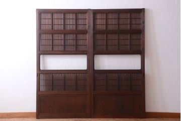 古民具・骨董　高級品　ガラス帯の万本格子戸