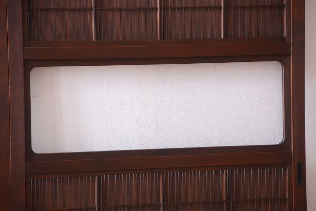 古民具・骨董　高級品　ガラス帯の万本格子戸