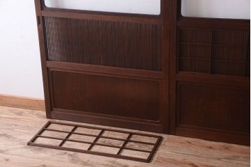 古民具・骨董　高級品　ガラス帯の万本格子戸