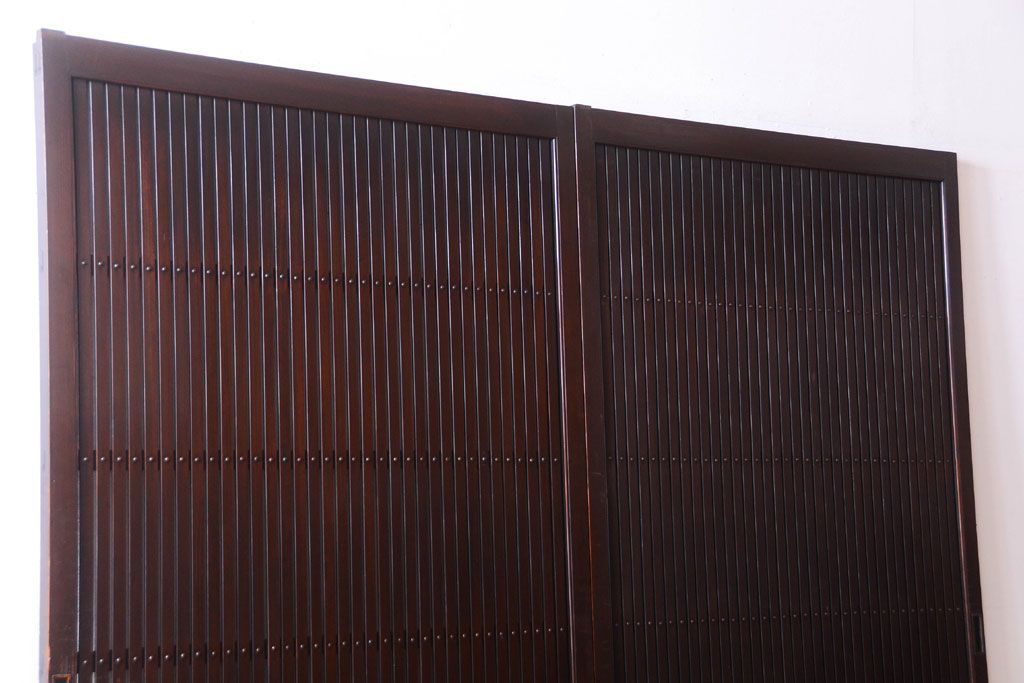 古民具・骨董　明治〜大正　アンティーク格子戸2枚セット