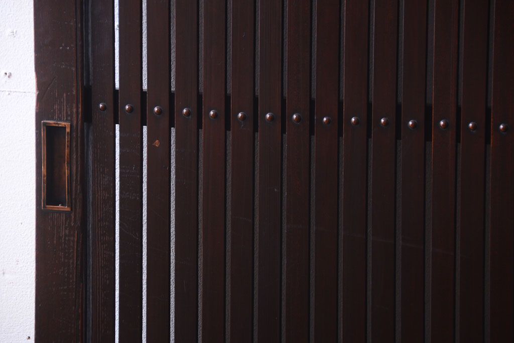 古民具・骨董　明治〜大正　アンティーク格子戸2枚セット