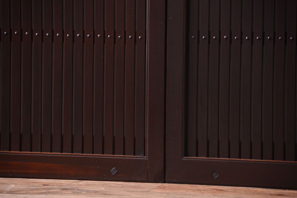 古民具・骨董　明治〜大正　アンティーク格子戸2枚セット