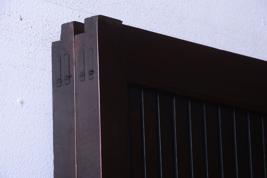 古民具・骨董　明治〜大正　アンティーク格子戸2枚セット