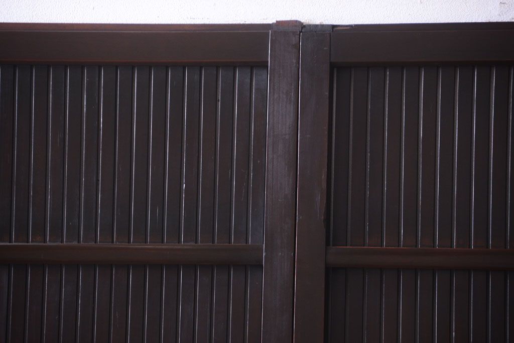 古民具・骨董　明治〜大正　アンティーク格子戸2枚セット