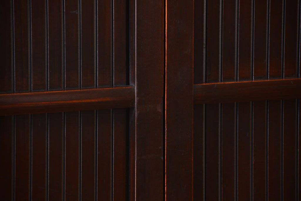 古民具・骨董　明治〜大正　アンティーク格子戸2枚セット