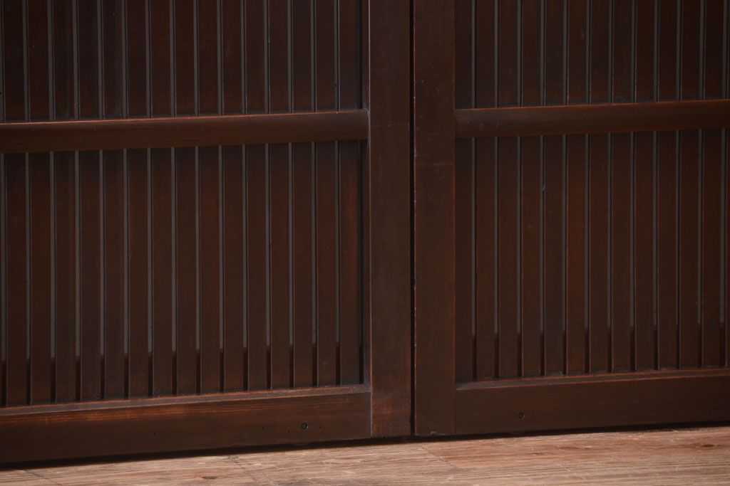 古民具・骨董　明治〜大正　アンティーク格子戸2枚セット