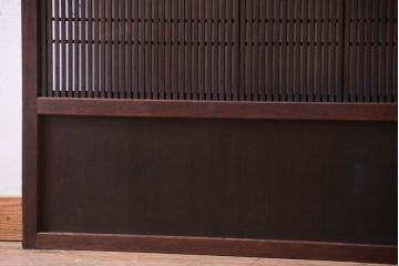 古民具・骨董　裏障子付き!上質なアンティーク万本格子戸2枚セット