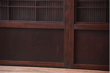 古民具・骨董　裏障子付き!上質なアンティーク万本格子戸2枚セット