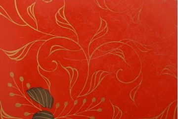 アンティーク雑貨　和製アンティーク　昭和初期　輪島朱塗　木製丸盆　2枚セット(2)