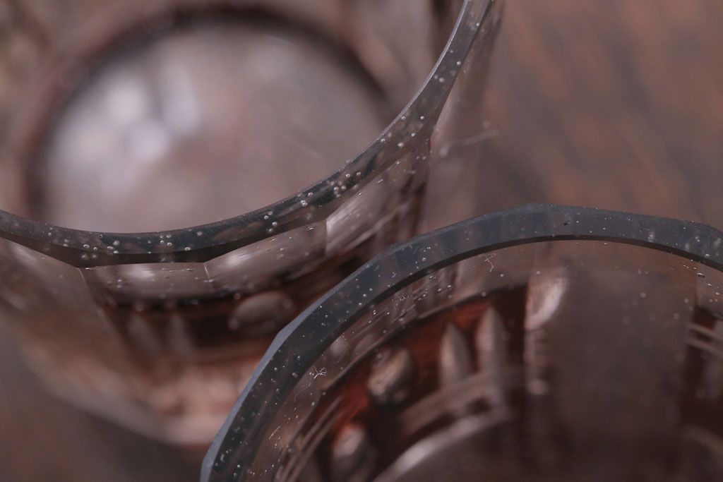 アンティーク雑貨　アンティーク　昭和初期　切子コップ　5個セット(ガラス・氷コップ)