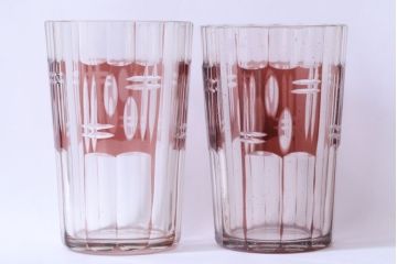アンティーク雑貨　アンティーク　昭和初期　切子コップ　5個セット(ガラス・氷コップ)