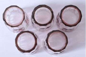 アンティーク雑貨　アンティーク　昭和初期　切子コップ　5個セット(ガラス・氷コップ)
