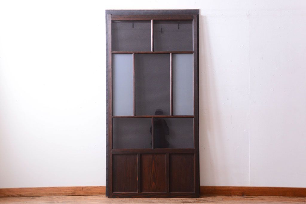 古民具・骨董　すりガラス入り!アンティークガラス戸(2)