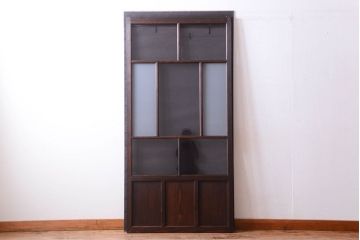 古民具・骨董　すりガラス入り!アンティークガラス戸(2)