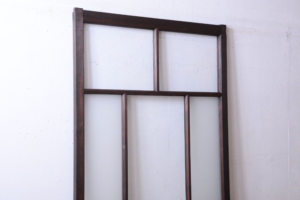 古民具・骨董　すりガラス入り!アンティークガラス戸(2)