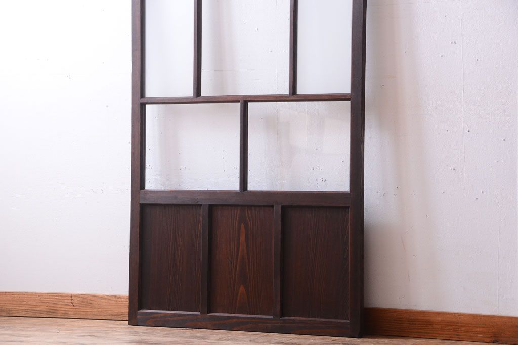 古民具・骨董　すりガラス入り!アンティークガラス戸(2)