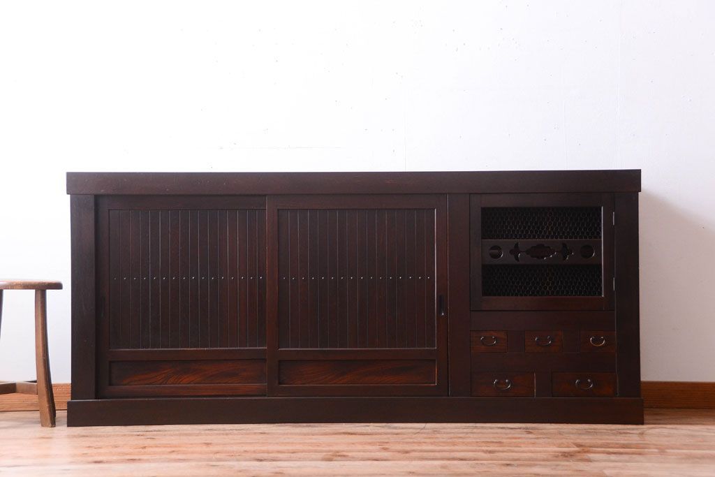 アンティーク家具　古民具・骨董　大正〜昭和期　六尺水屋箪笥サイドボード