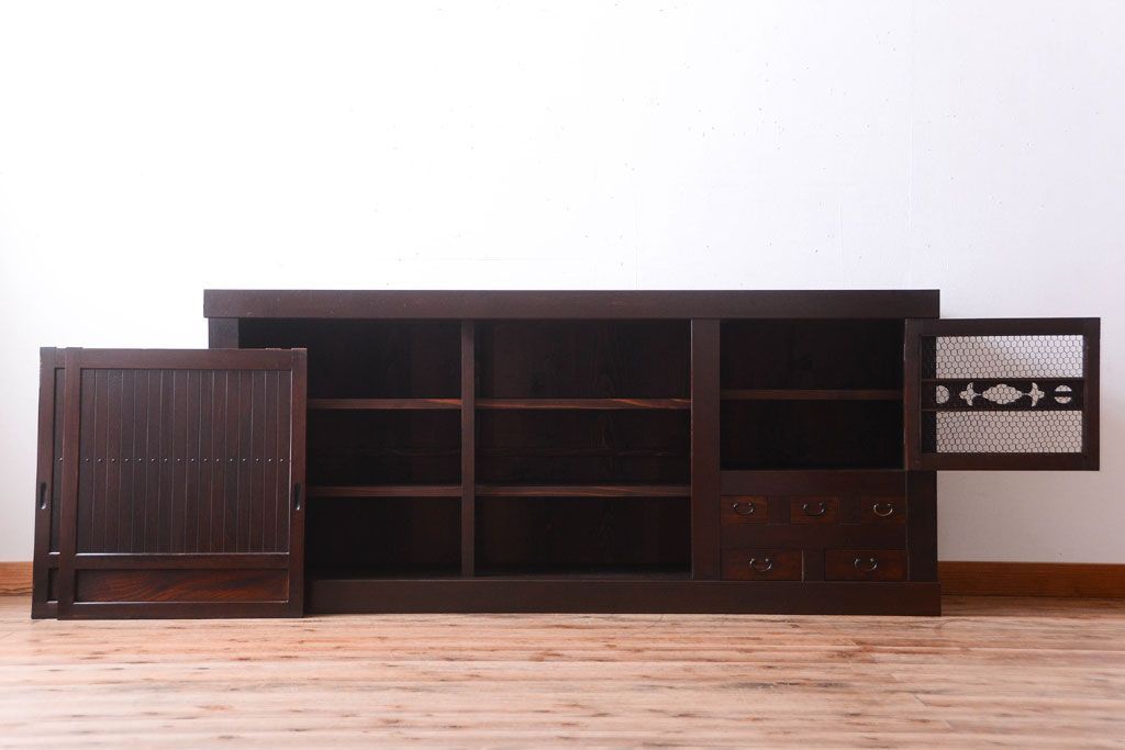 アンティーク家具　古民具・骨董　大正〜昭和期　六尺水屋箪笥サイドボード