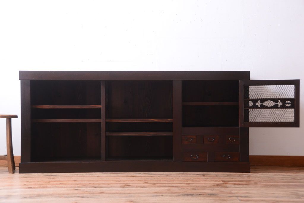 アンティーク家具　古民具・骨董　大正〜昭和期　六尺水屋箪笥サイドボード