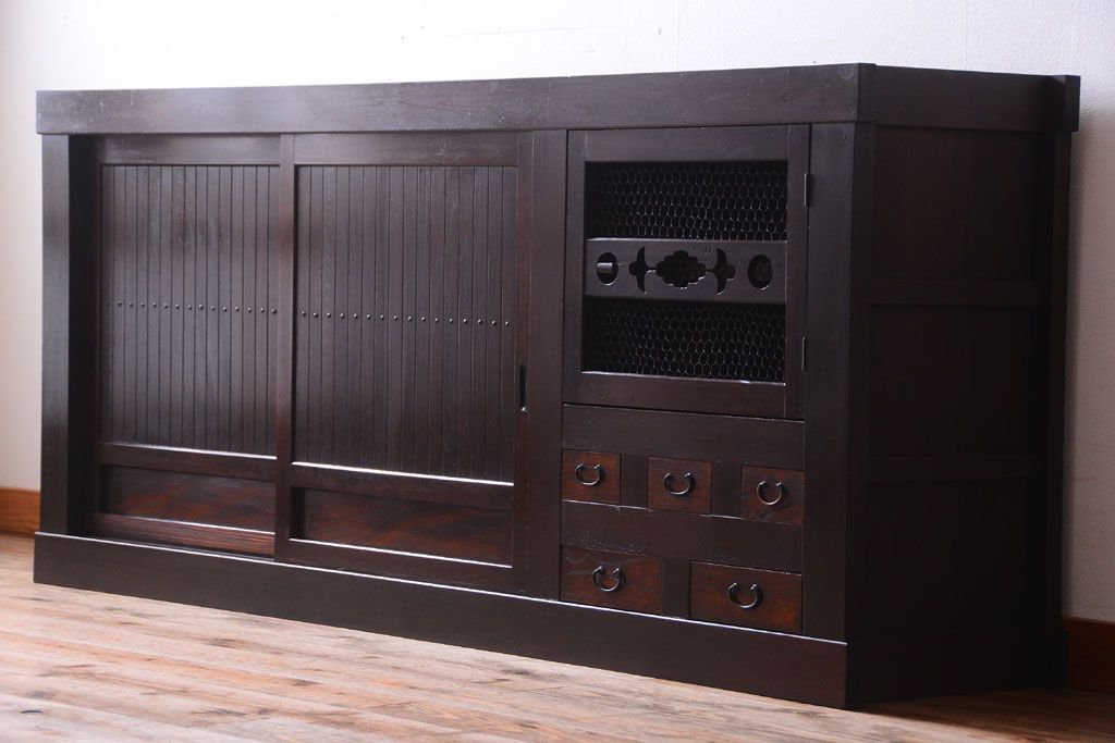 アンティーク家具　古民具・骨董　大正〜昭和期　六尺水屋箪笥サイドボード