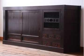 アンティーク家具　古民具・骨董　大正〜昭和期　六尺水屋箪笥サイドボード