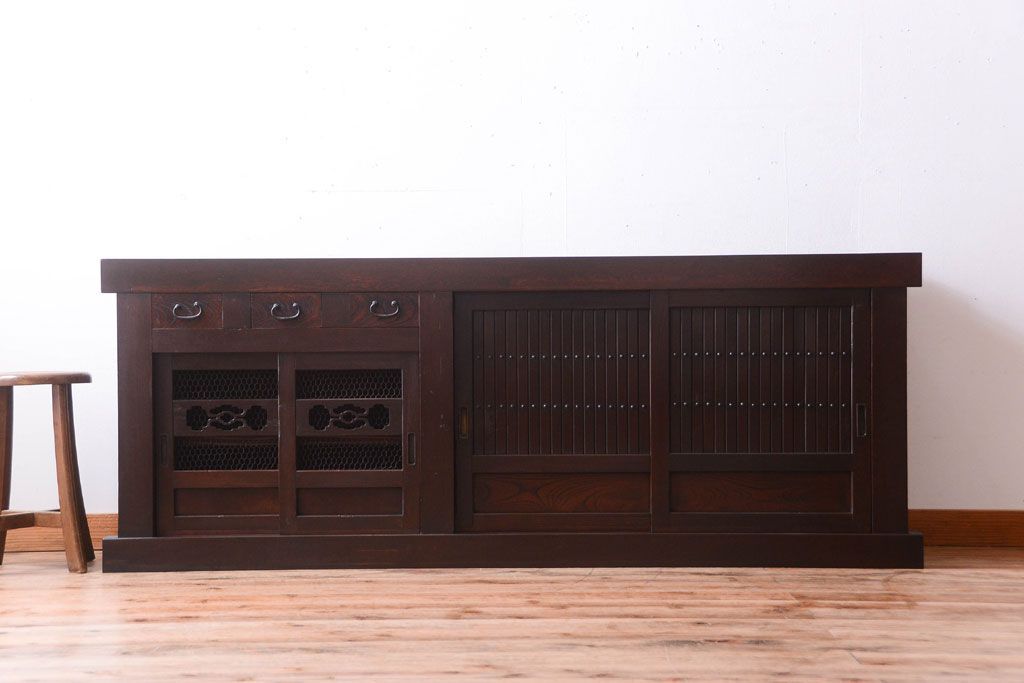 アンティーク家具　古民具・骨董　明治　アンティーク水屋箪笥サイドボード(テレビボード)