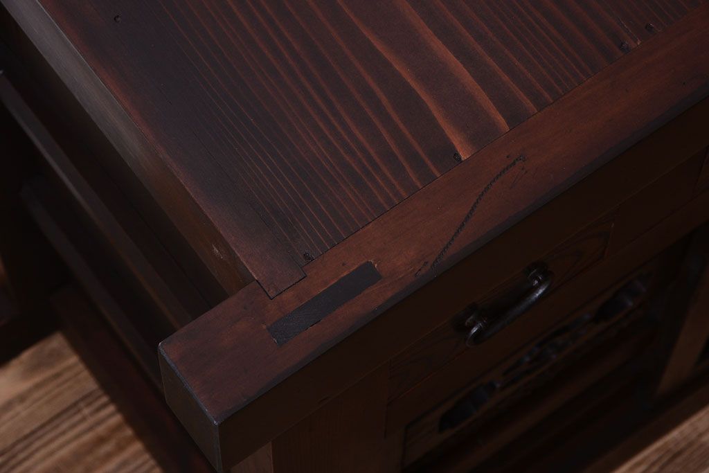 アンティーク家具　古民具・骨董　明治　アンティーク水屋箪笥サイドボード(テレビボード)