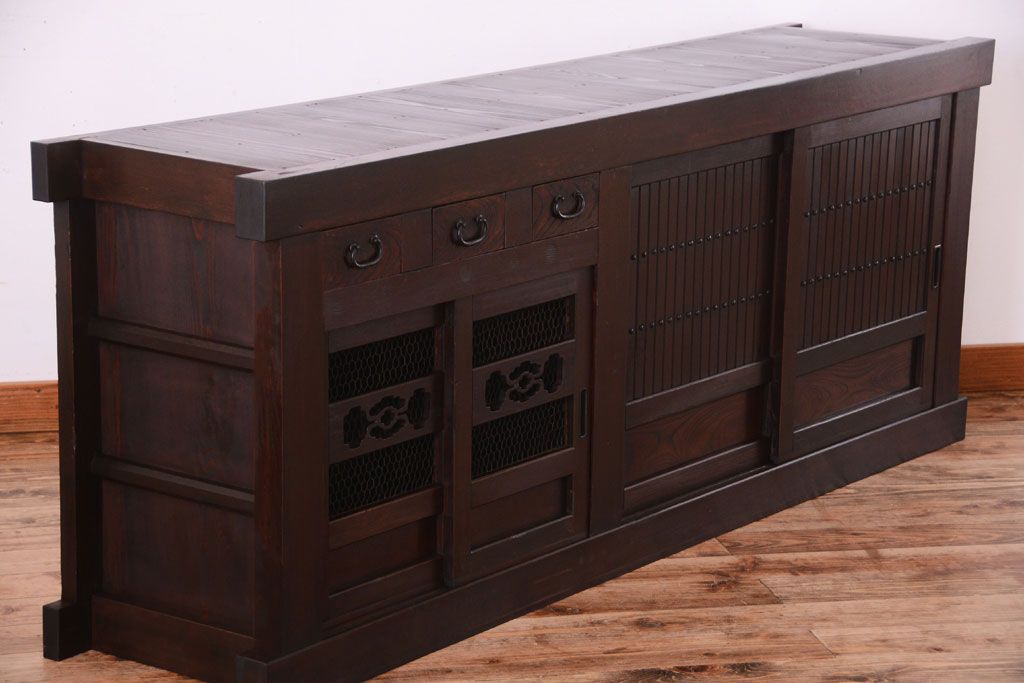 アンティーク家具　古民具・骨董　明治　アンティーク水屋箪笥サイドボード(テレビボード)