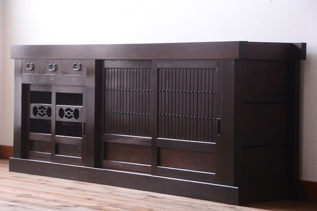 アンティーク家具　古民具・骨董　明治　アンティーク水屋箪笥サイドボード(テレビボード)