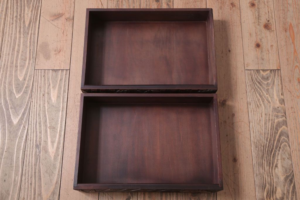 中古　日光彫　高級!手彫りの小引き出し