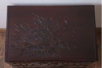 中古　日光彫　高級!手彫りの小引き出し
