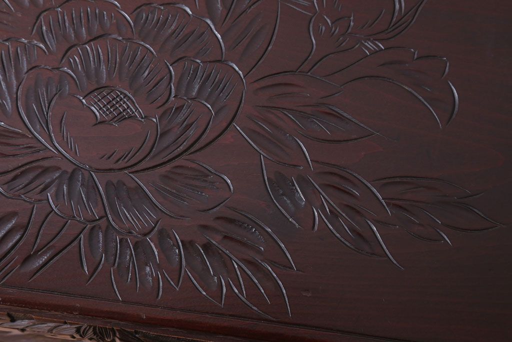 中古　日光彫　高級!手彫りの小引き出し