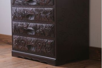 中古　日光彫　高級!手彫りの小引き出し