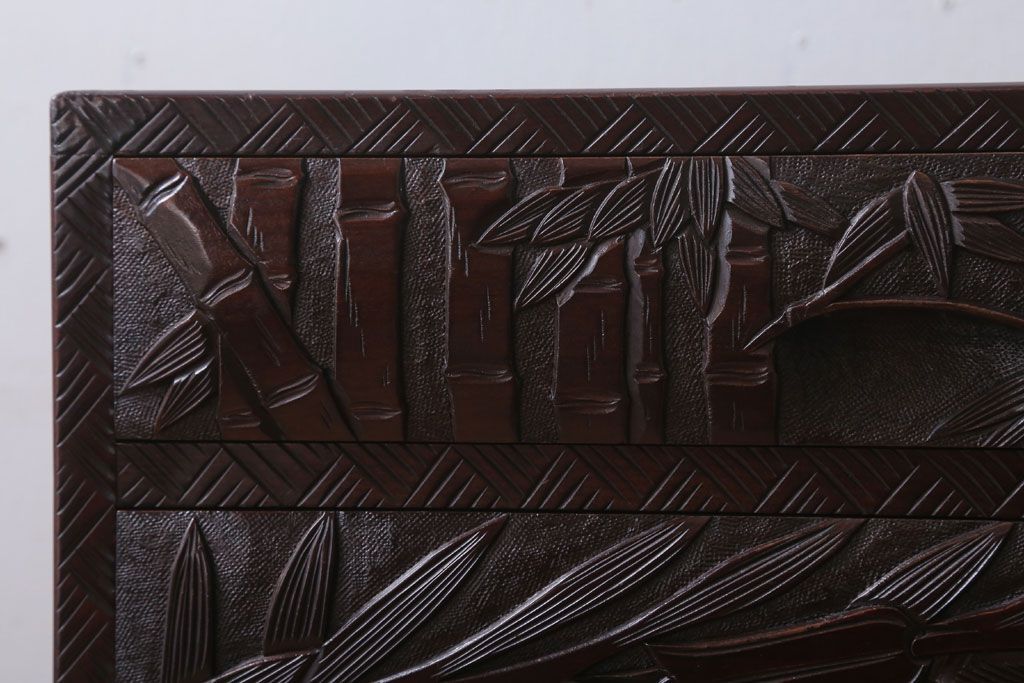 中古　日光彫　高級!手彫りの小引き出し