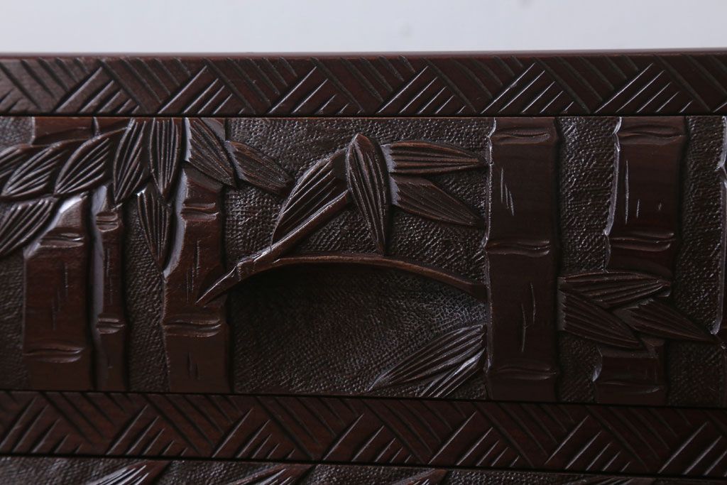 中古　日光彫　高級!手彫りの小引き出し