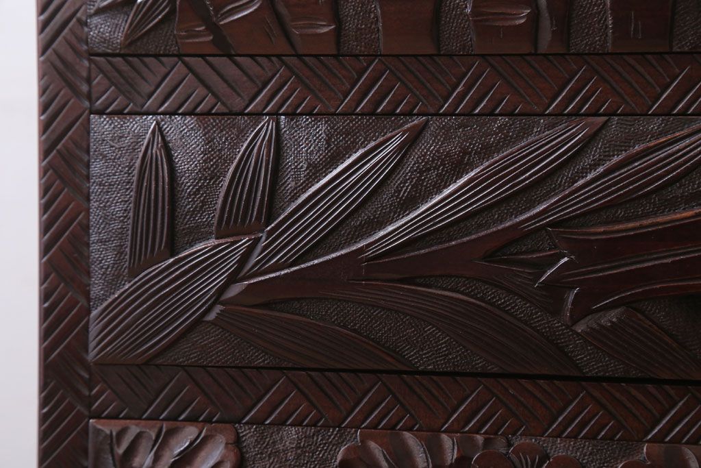 中古　日光彫　高級!手彫りの小引き出し