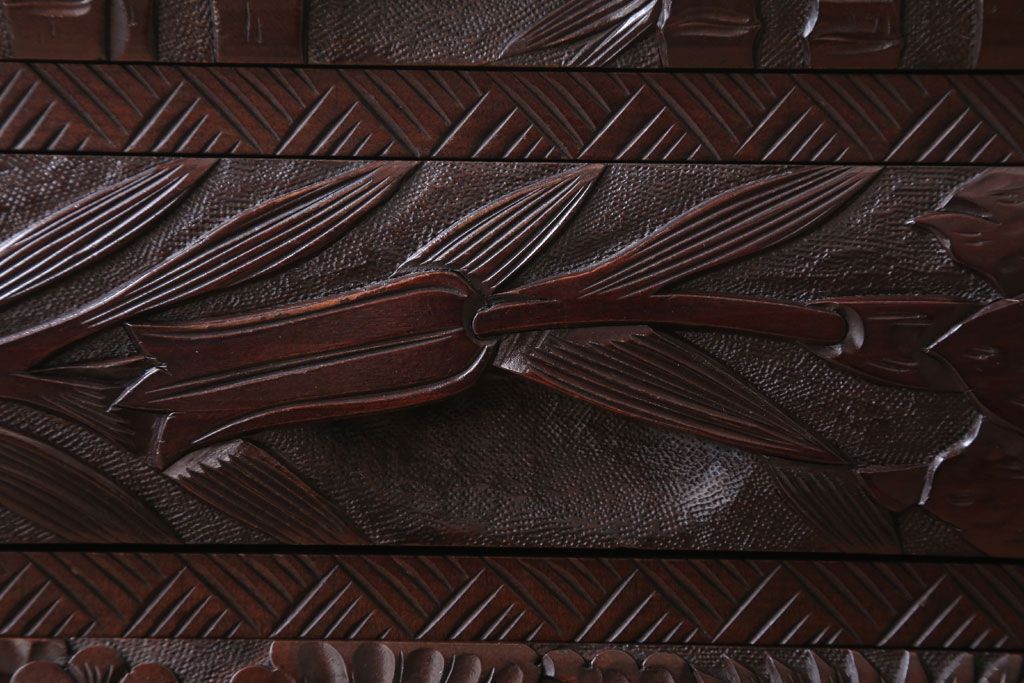 中古　日光彫　高級!手彫りの小引き出し