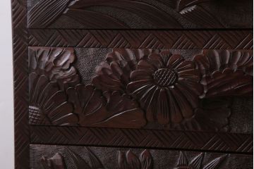 中古　日光彫　高級!手彫りの小引き出し